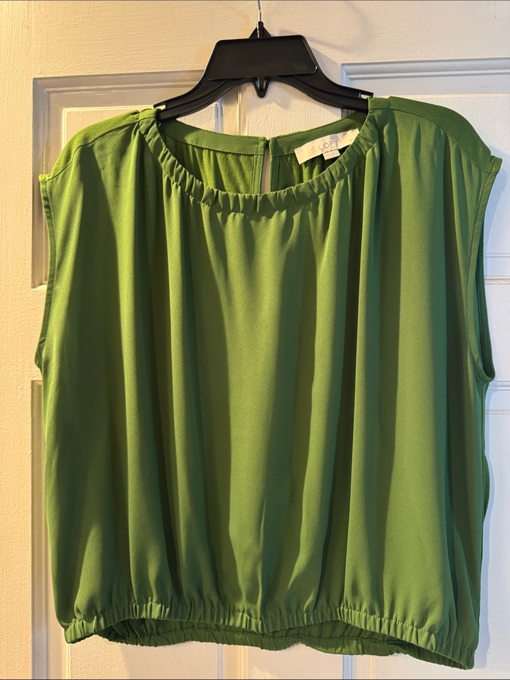 LOFT Mix Media Bubble Hem Blouse M Petite